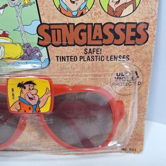 Fred Flintstones Sunglasses 1990 Red Vintage Sealed Tinted Plastic - Picture 3 of 8